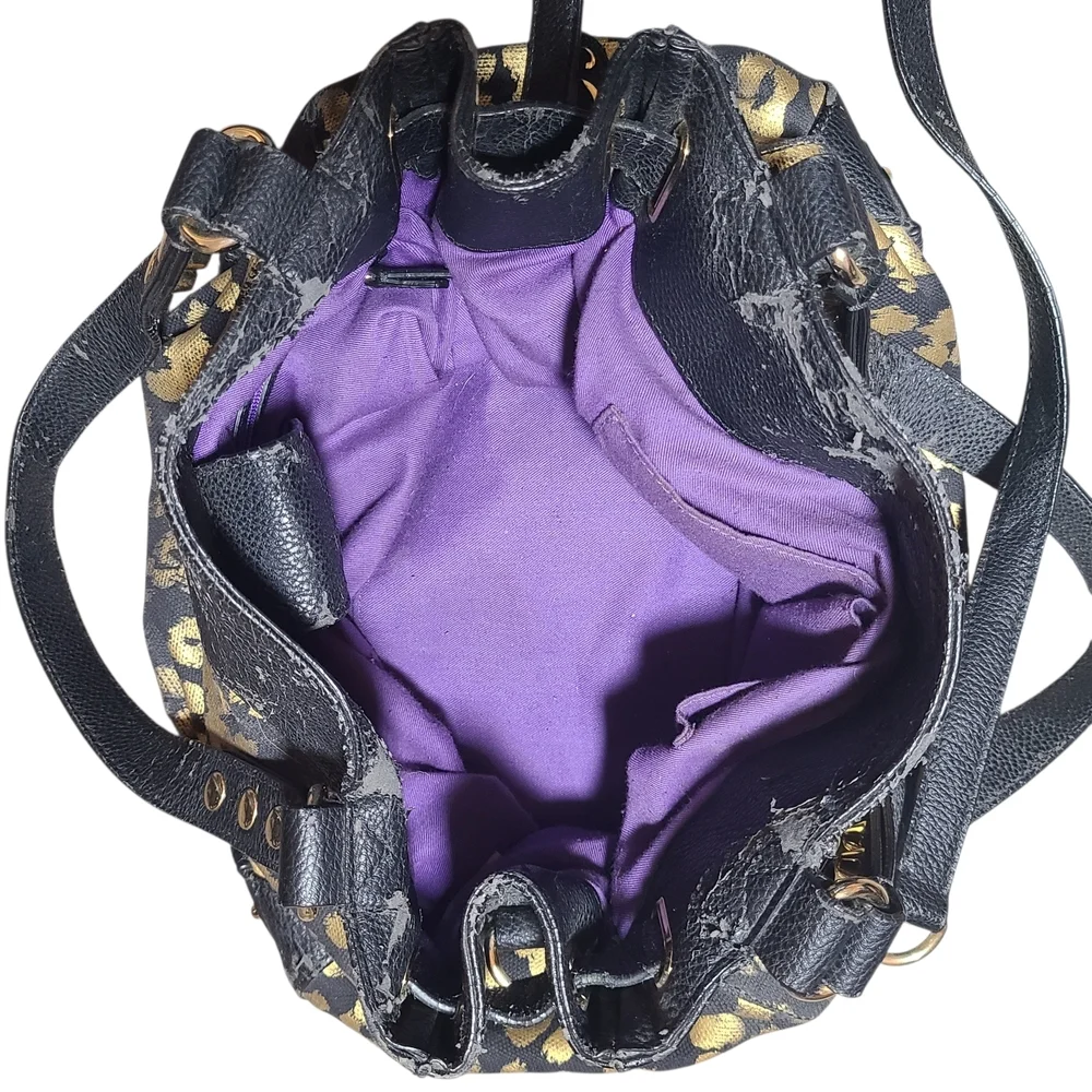 Juicy Couture Y2K Vintage Gold Leopard Daydreamer Satchel Bag